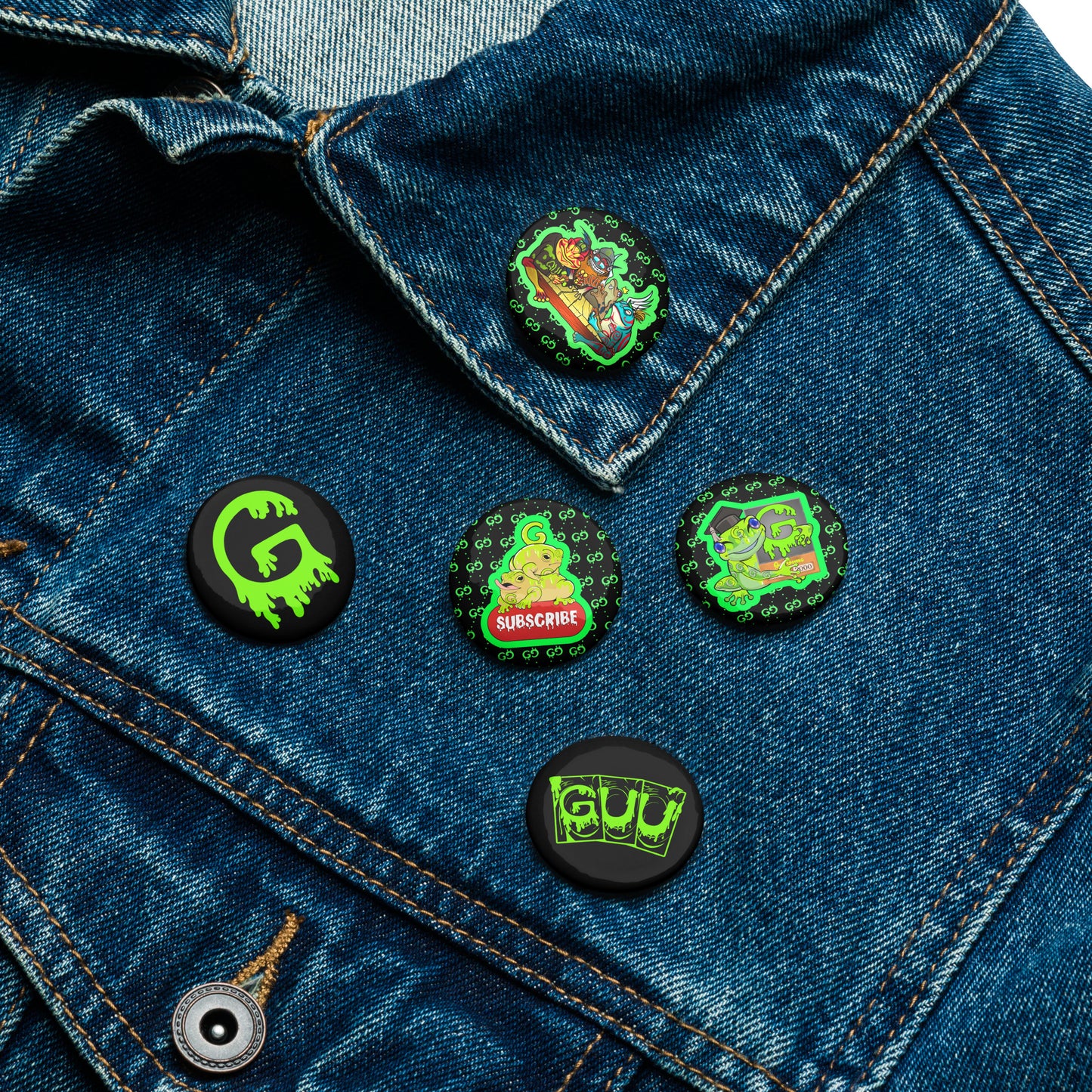 Guu Themed Buttons (Set of 5)